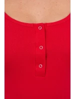 Šaty s gombíkovým výstrihom červené
