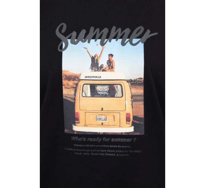 Halenka s potiskem Letní auto černá