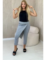 Punto Milano Zimné nohavice s ozdobným zipsom sivé