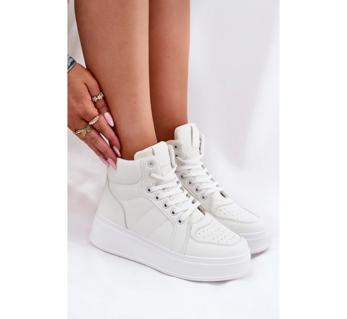 Vysoké dámské tenisky na platformě bílé model 21693379 - EVENTO Vysoké dámské tenisky na platformě bílé model 21693379 - EVENTO