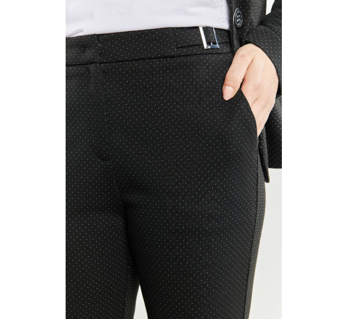 Monnari Elegantné nohavice Dámske nohavice s bodkami Multi Black