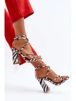 Módne biele a čierne sandále na vysokom podpätku Josette Módne biele a čierne sandále na vysokom podpätku Josette