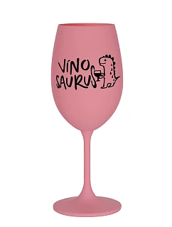 VÍNOSAURUS - ružový pohár na víno 350 ml