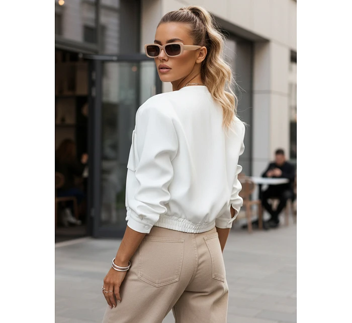 Dámska bunda bomber TY4305 off-white - FashionStreet