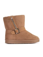 Komfortní dámské sněhule hnědé bez podpatku Komfortní dámské sněhule hnědé bez podpatku