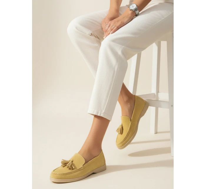 Dámské žluté semišové mokasíny Dstreet model 21996105 - FashionStreet