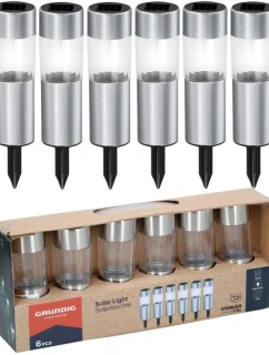 SOLÁRNA LAMPA 4,5X15CM INOX 6KS GRUNDIG