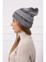 Čiapka s fleecom Patrycja K254 čierna+sivá