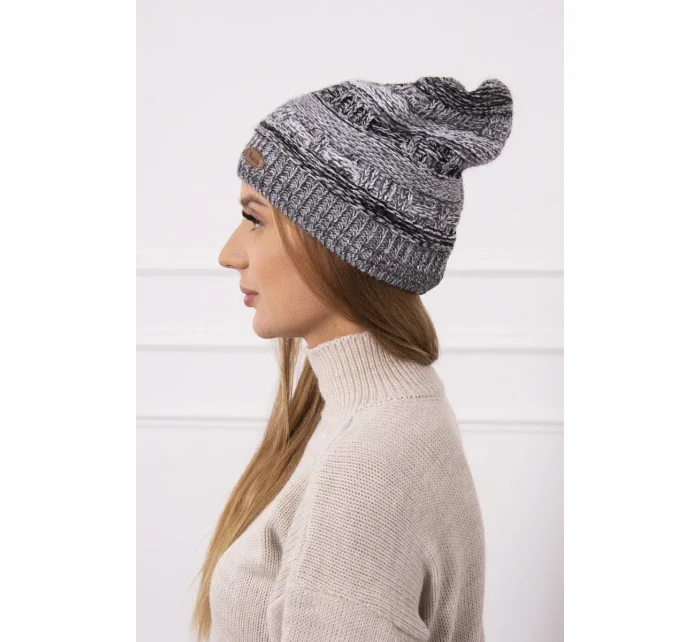 Čiapka s fleecom Patrycja K254 čierna+sivá