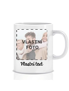Personalizovaný klasický biely keramický hrnček s objemom 300 ml s fotografiou