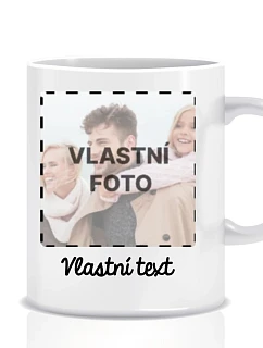 Personalizovaný klasický biely keramický hrnček s objemom 300 ml s fotografiou