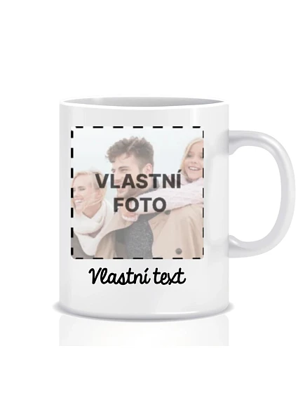 Personalizovaný klasický biely keramický hrnček s objemom 300 ml s fotografiou Personalizovaný klasický biely keramický hrnček s objemom 300 ml s fotografiou