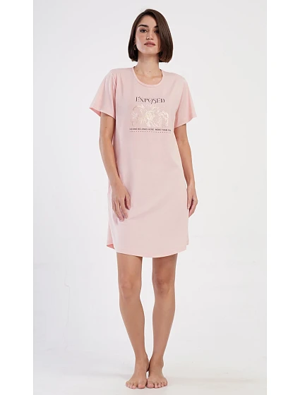 Dámské domácí šaty s krátkým rukávem model 22406798 - Vienetta Dámské domácí šaty s krátkým rukávem model 22406798 - Vienetta