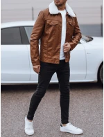 Pánská kožená bunda s kožešinou hnědá Dstreet model 21979558 - FashionStreet
