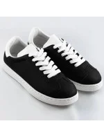 Čierno-biele šnurovacie dámske sneakersy (BF-025)