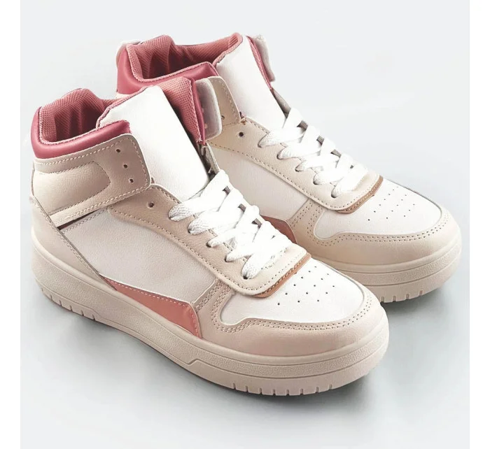 Béžovo-ružové členkové dámske tenisky sneakers (WH2122)