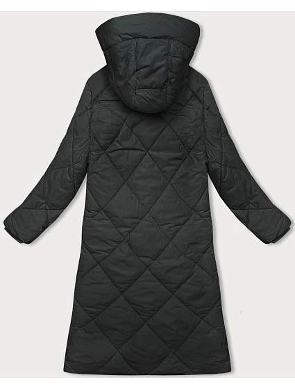 Dlouhá zimní bunda v army barvě s kapucí model 21246746 - J.STYLE
