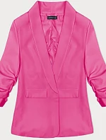 Tenká bunda s volánovými rukávmi ružová (22-356)