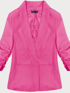Tenká ružová bunda s volánovými rukávmi (22-356)