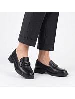 Dámské kožené polobotky black model 22060121 - VINCEZA