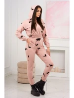 Sada s potlačou pištole tmavo púdrovo ružová