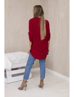 Blúzka s predĺženým chrbtom Burgundská