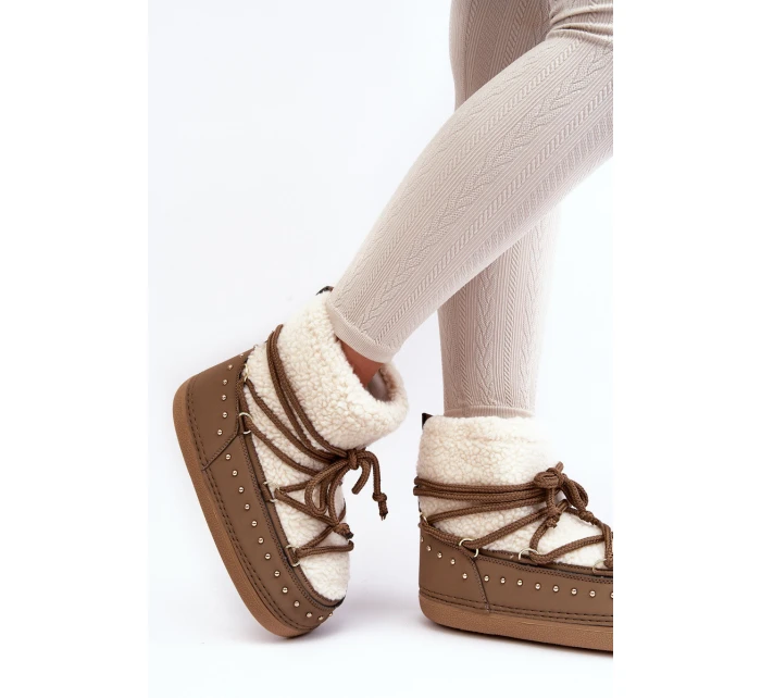 Dámské zateplené sněhule hnědé model 21637505 - Boto Dámské zateplené sněhule hnědé model 21637505 - Boto