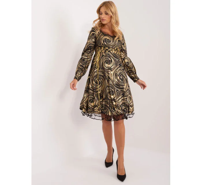 LK SK 509565 šaty.07 čierna a zlatá LK SK 509565 šaty.07 čierna a zlatá