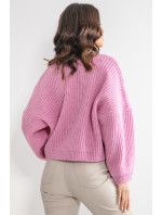 Dámský svetr Cardigan model 16643973 Růžová - Fobya