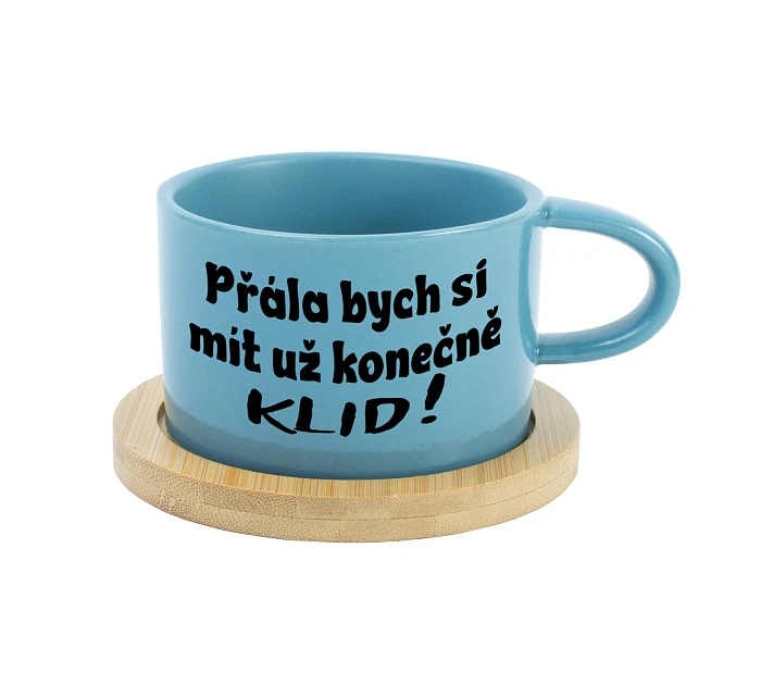PŘÁLA BYCH SI MÍT UŽ KONEČNĚ KLID! - modrý hrníček makronka 200 ml