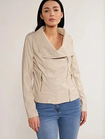 Dámska bunda Ramonesque Imitácia kože JAC0220-23W béžová - Monnari