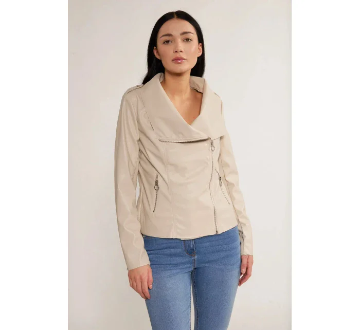 Dámská bunda kůže béžová model 18549803 - Monnari Dámská bunda kůže béžová model 18549803 - Monnari