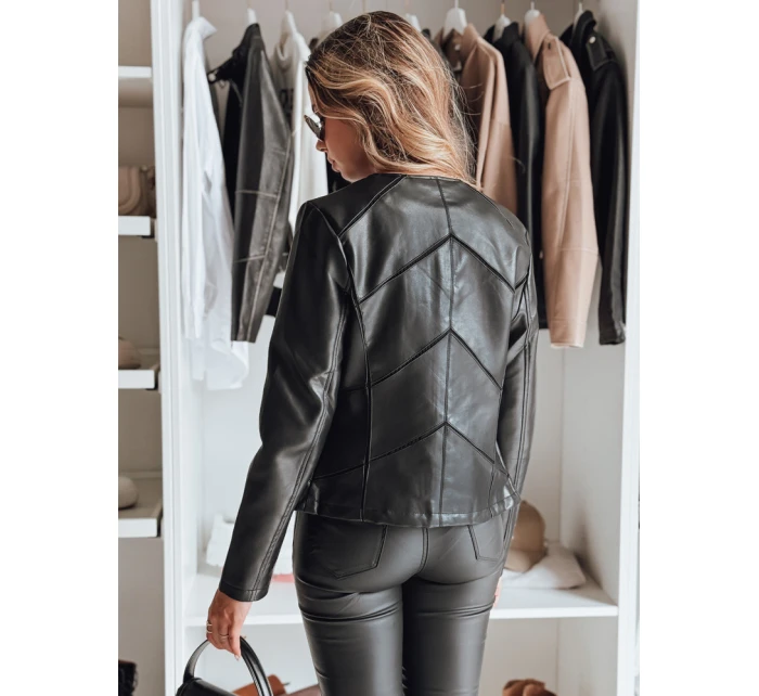 Dámska kožená bunda CHICLEATHER black FashionStreet TY4969