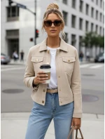 FashionStreet dámska semišová béžová bunda TY5574