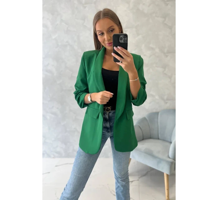 Bunda s klopou elegantní tmavě zelená