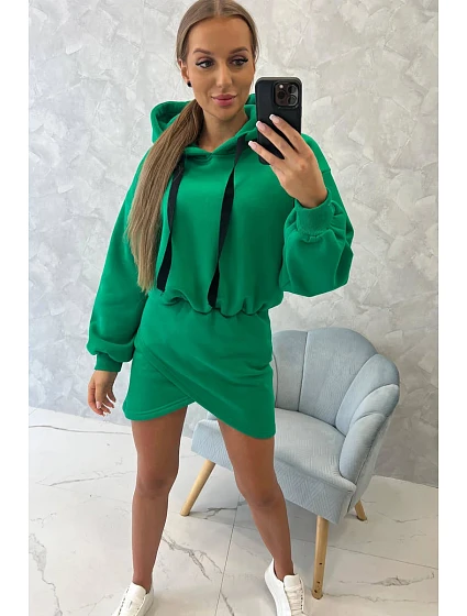Zateplené šaty s obálkovým model 18752810 světle zelené - K-Fashion