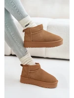 Skórzane Zamszowe Śniegowce Na Platformie Camel Nereviana Skórzane Zamszowe Śniegowce Na Platformie Camel Nereviana