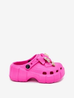 Dětské Dívčí Pantofle Pěnové S Mašlí A Ozdobami Fuchsie model 21700400 - Boto