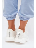 Lehké sportovní nazouvací dámské boty Materiálové Big Star model 22185523 Bílé - Big Star Shoes Lehké sportovní nazouvací dámské boty Materiálové Big Star model 22185523 Bílé - Big Star Shoes