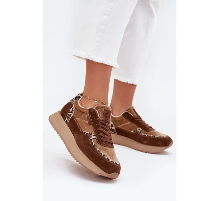 Dámske semišové tenisky Big Star HI-POLY SYSTEM - hnedý panter Dámske semišové tenisky Big Star HI-POLY SYSTEM - hnedý panter