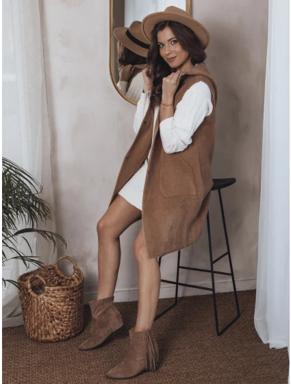 Dámska vesta ARTEMI camel FashionStreet TY4104