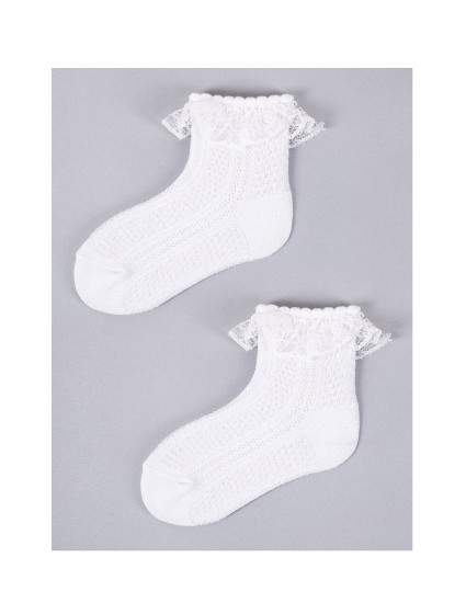 Dievčenské čipkované ponožky YO! SKL-0009G 17-34