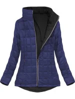 Čierno-tmavomodrá obojstranná prechodná bunda (7699)