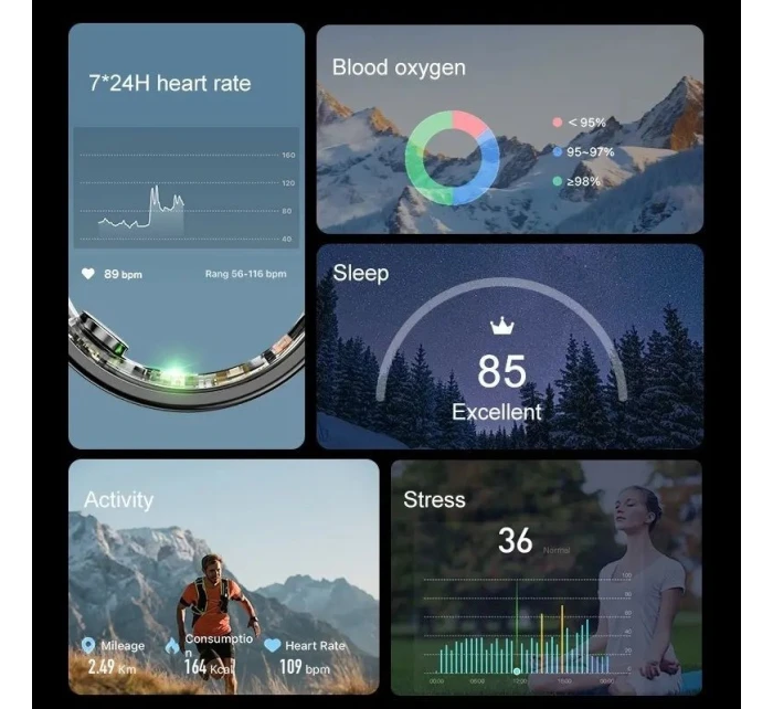 Inteligentný prsteň RUBICON R6 Gold/Silver SIZE-11(US) SMARUB327