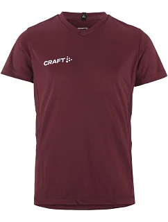 Craft Teamwear Squad Go Jersey Solid Jr Detské športové tričko s výstrihom do V 82.5582 bordová