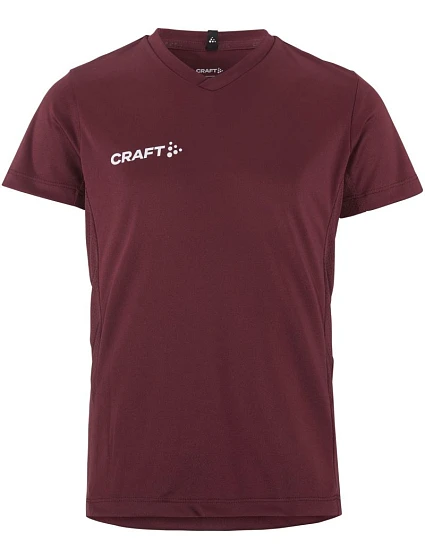 Craft Teamwear Squad Go Jersey Solid Jr Detské športové tričko s výstrihom do V 82.5582 bordová Craft Teamwear Squad Go Jersey Solid Jr Detské športové tričko s výstrihom do V 82.5582 bordová