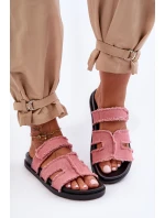 Dámské sandály na zip Růžové model 21628628 - Boto