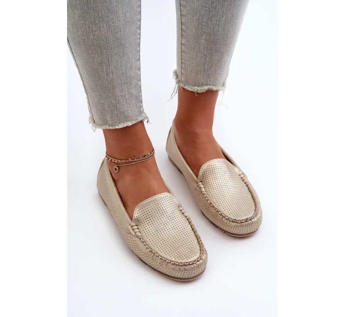 Damskie Mokasyny Złote Ranica Damskie Mokasyny Złote Ranica