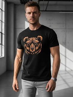 Tshirt męski z nadrukiem czarny model 22170612 - FashionStreet