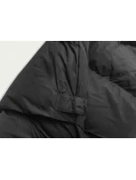 Dlouhá černá dámská vesta s kapucí model 17552853 - J.STYLE